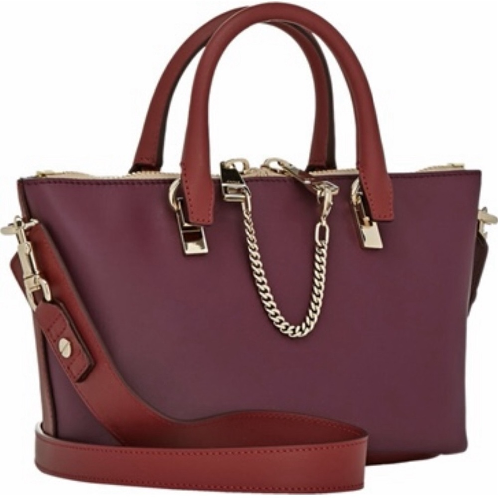 Chloe Mini Bag in Burgundy and Gold